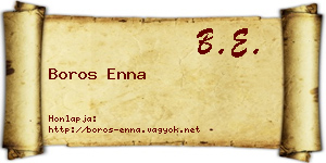 Boros Enna névjegykártya